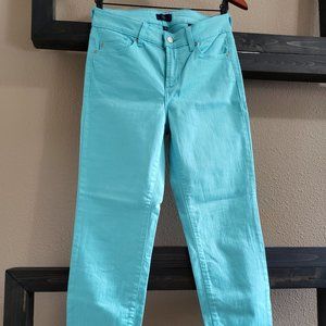 Light Teal Blue/Green Ankle Jeans